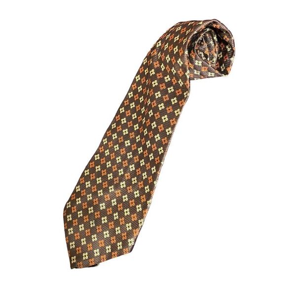 Vintage 70s Tergal textured Wide Polyester Ties - Picture 2 of 4